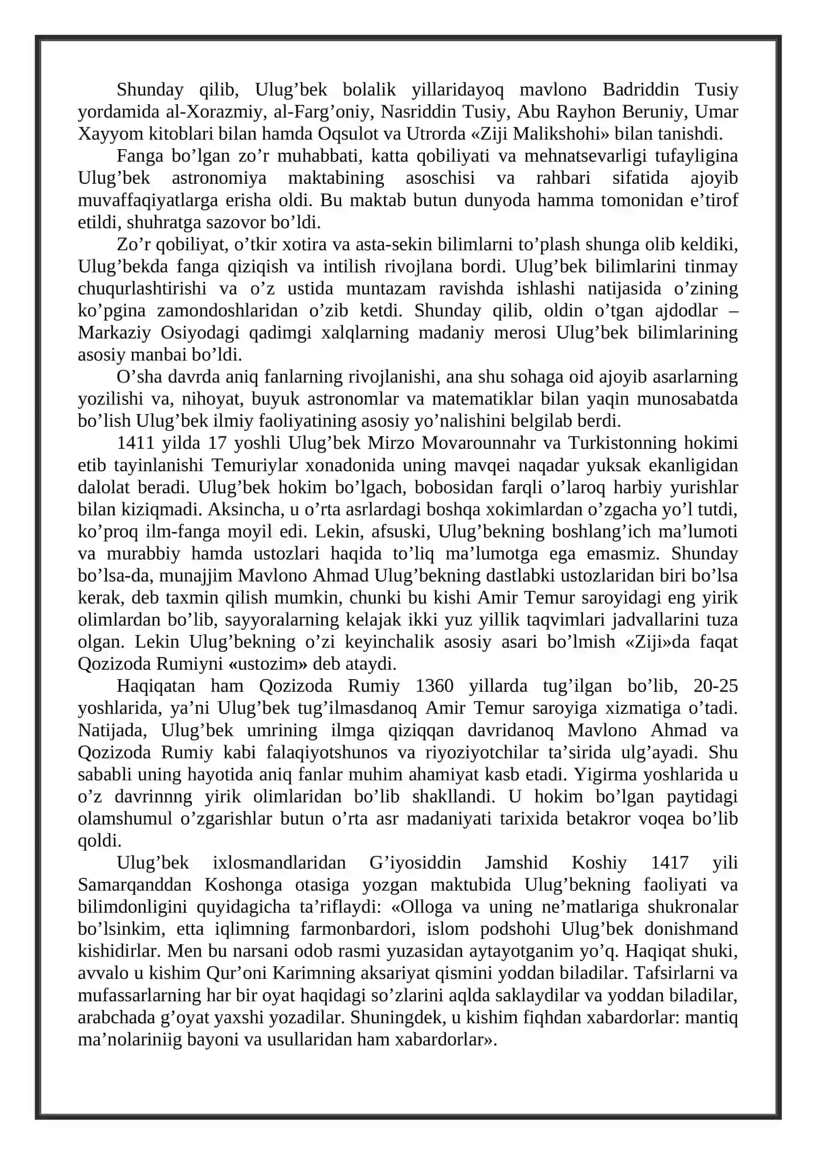 Mirzo Ulug’bekning ilm-fan va ijtimoiy-pedagogik fikrlar taraqqiyotiga qo’shgan hissasi 3