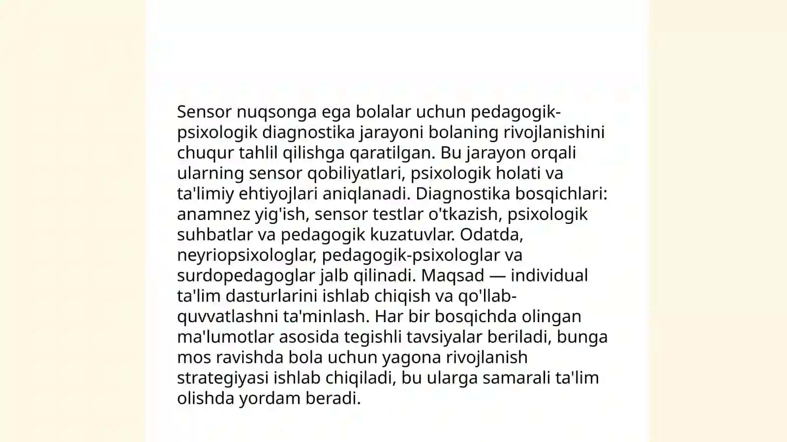 Sensor nuqsonga ega boʻlgan bolalarning pedagogik-psixologik diagnostikasi 3