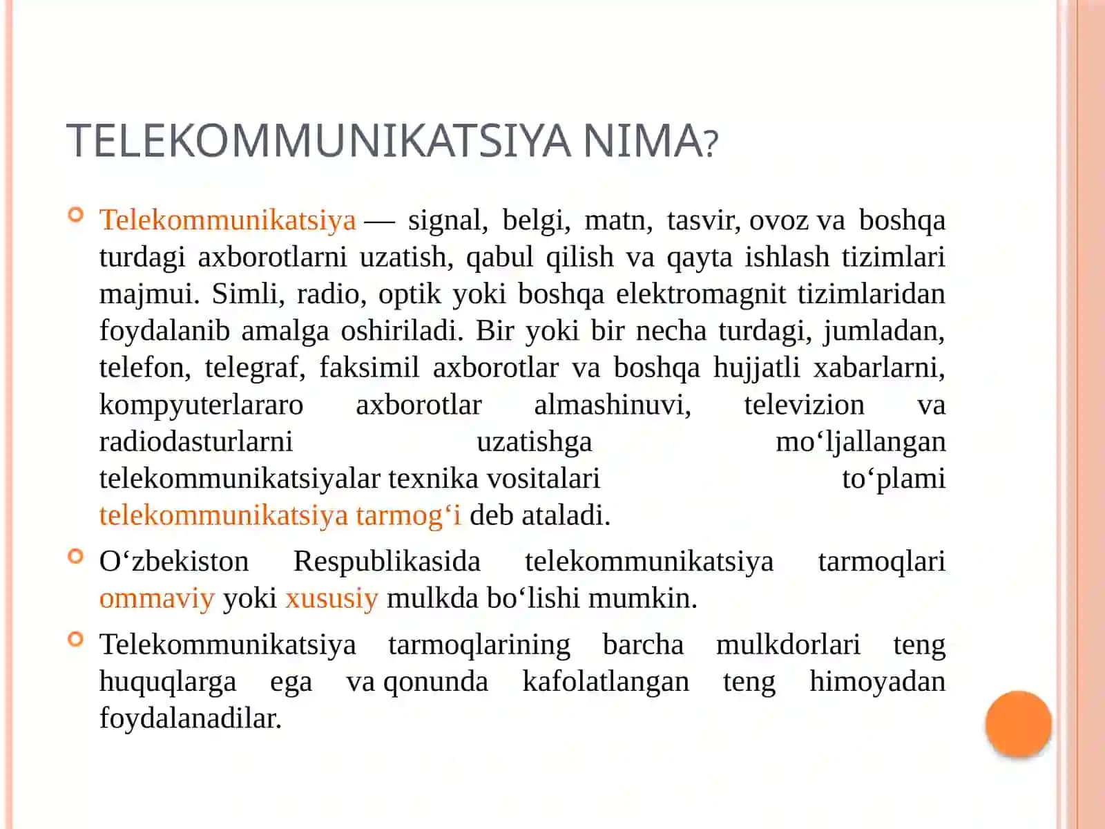 Telekommunikatsiya va simsiz aloqa texnologiyalari 3
