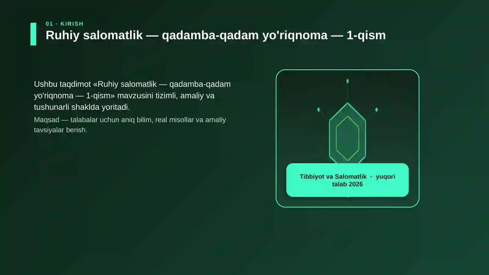 Ruhiy salomatlik — qadamba-qadam yo'riqnoma — 1-qism 3