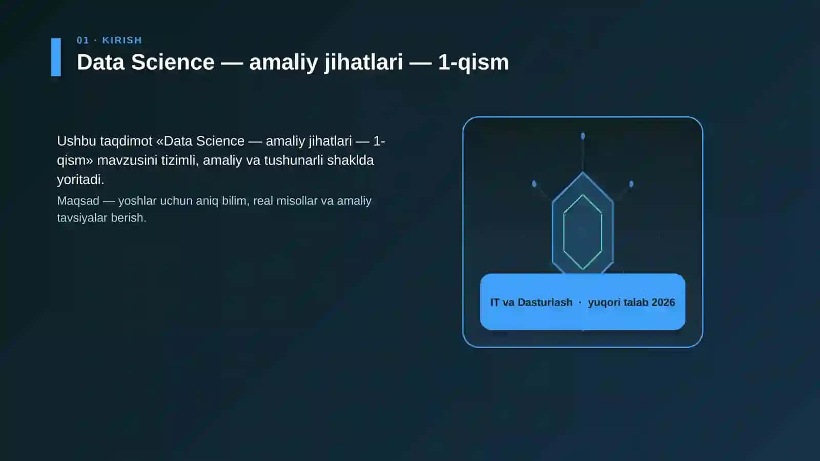 Data Science — amaliy jihatlari — 1-qism 3