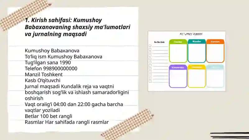 Kumushoy Babaxanovaning kundalik reja jurnali 2025-2026 3
