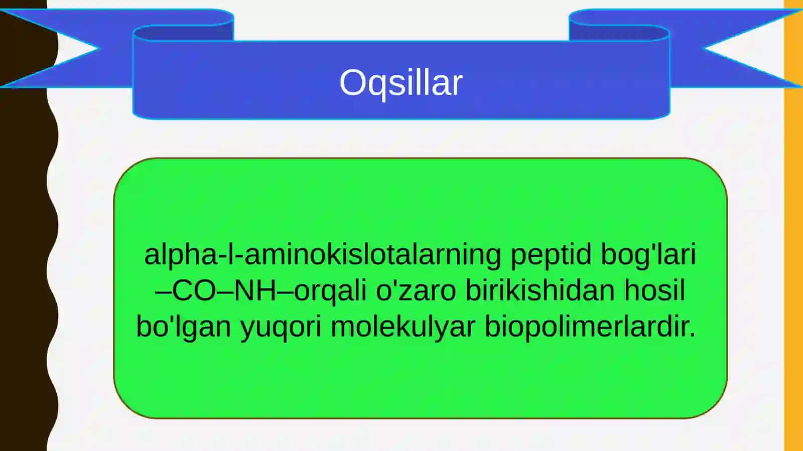 Oqsillarning strukturasi va fizik-kimyoviy xossalari 3