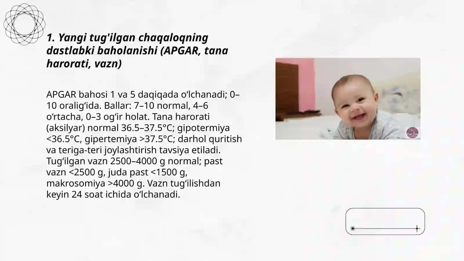 Yangi tug'ilgan chaqaloqning birlamchi parvarishi va patronaji 3