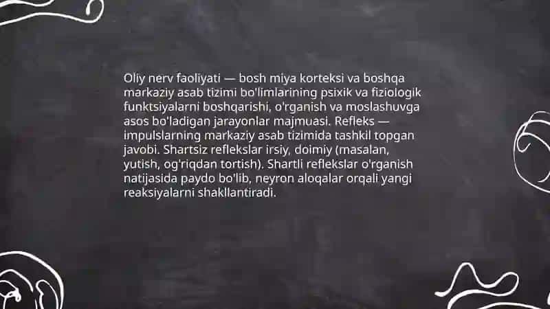 Oliy nerv faoliyati shartli va shartsiz reflekslari 3
