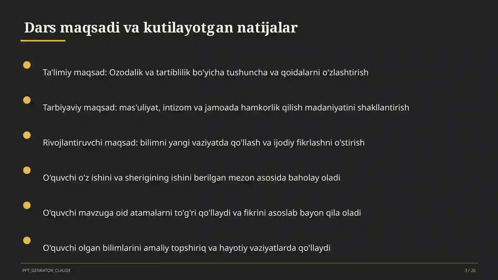 Ozodalik va tartiblilik (1-sinf) 3