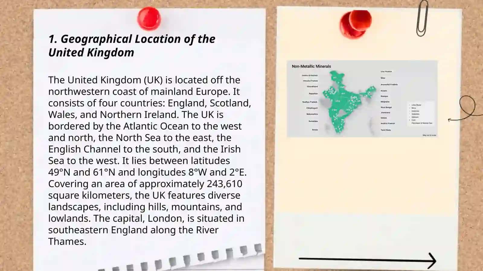 Geographical position, population and mineral resources of the United Kingdom 3