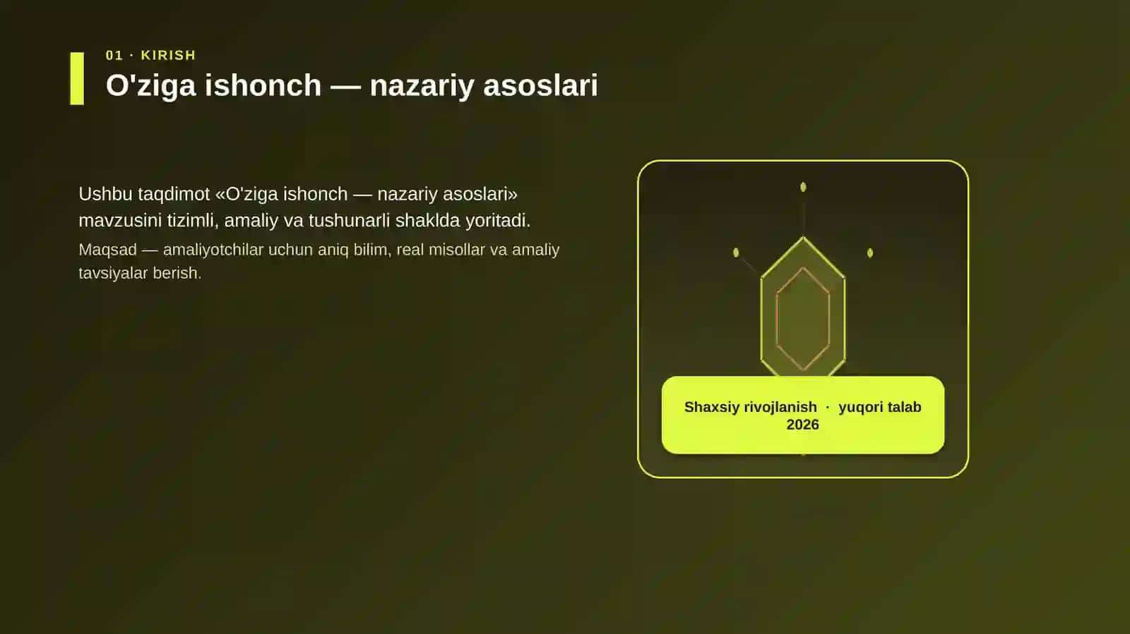 O'ziga ishonch — nazariy asoslari 3