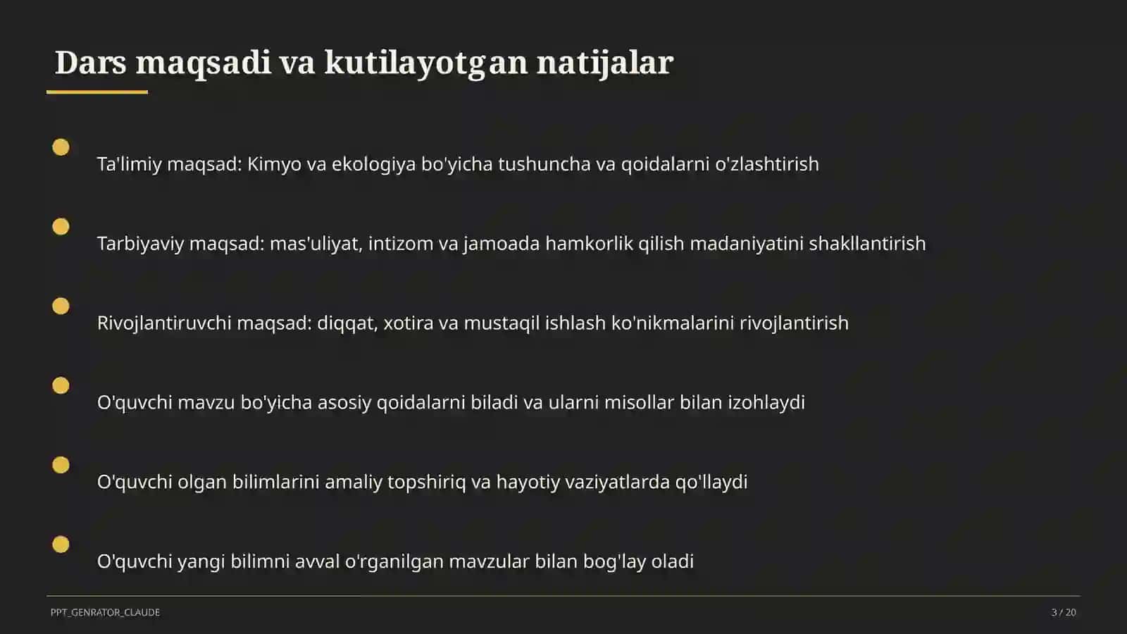 Kimyo va ekologiya (11-sinf) 3