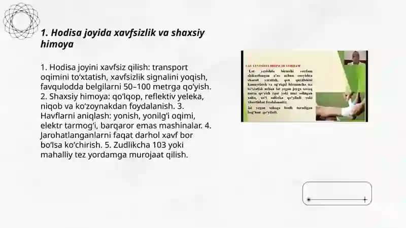 Yoʻl transport hodisasida jarohatlanganlarga tez tibbiy yordam berish 3