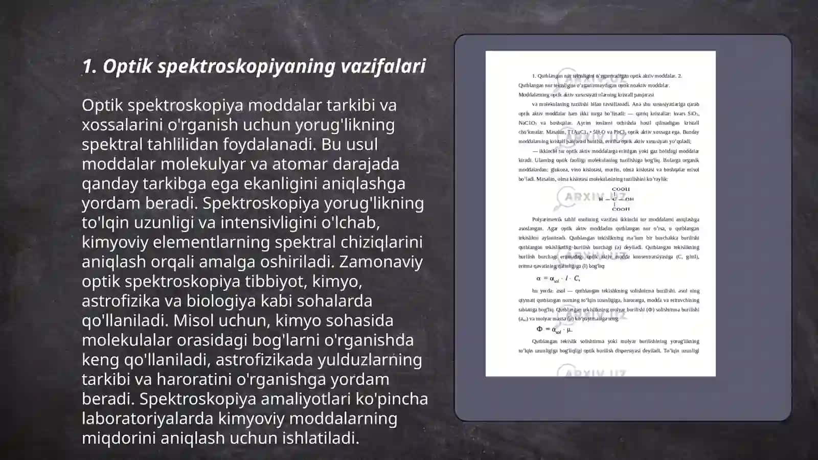 Optik spektroskopiya: asoslari va tebranish turlari 3