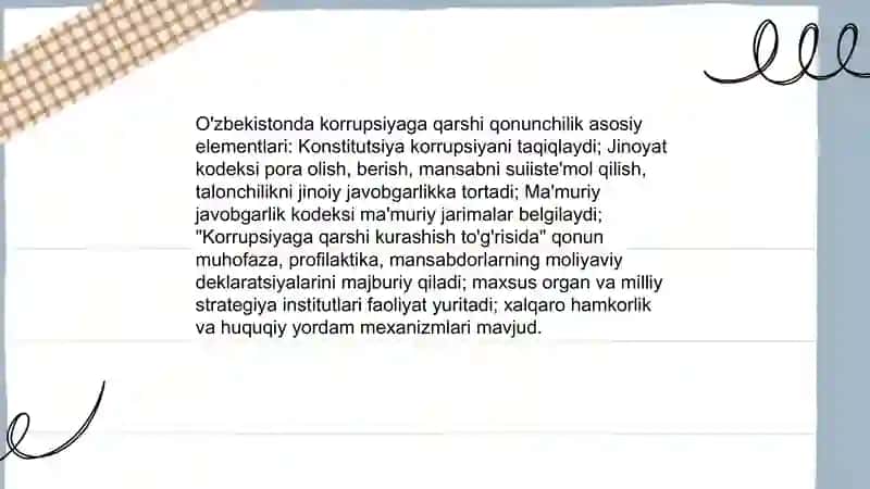 O'zbekistonda Korrupsiyaga qarshi kurash 3