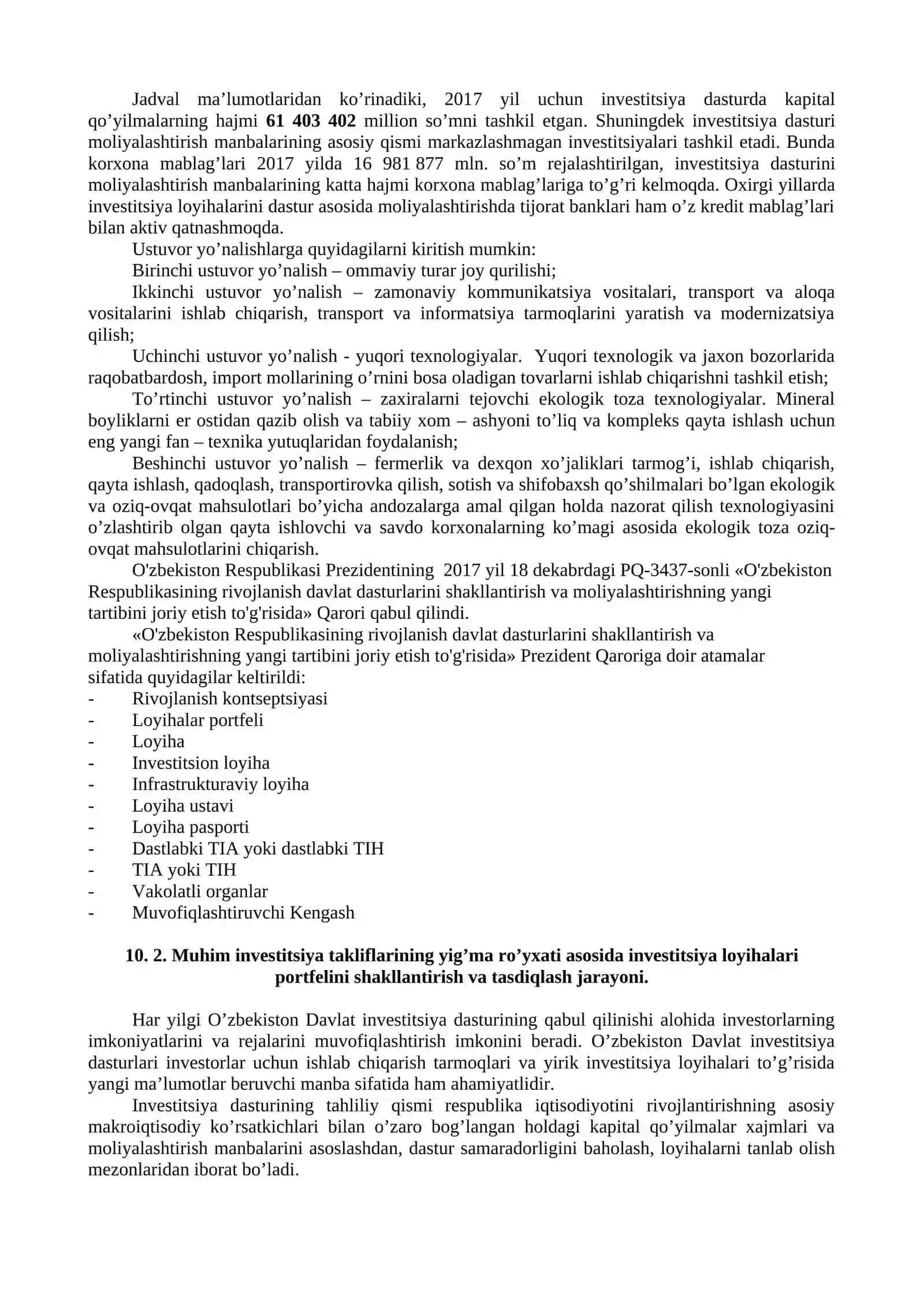 O’zbekiston Respublikasining rivojlantirish davlat dasturi 3