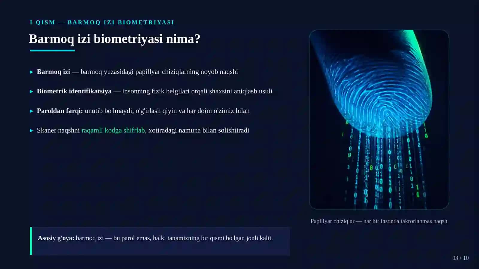 Barmoq izi biometriyasi 3