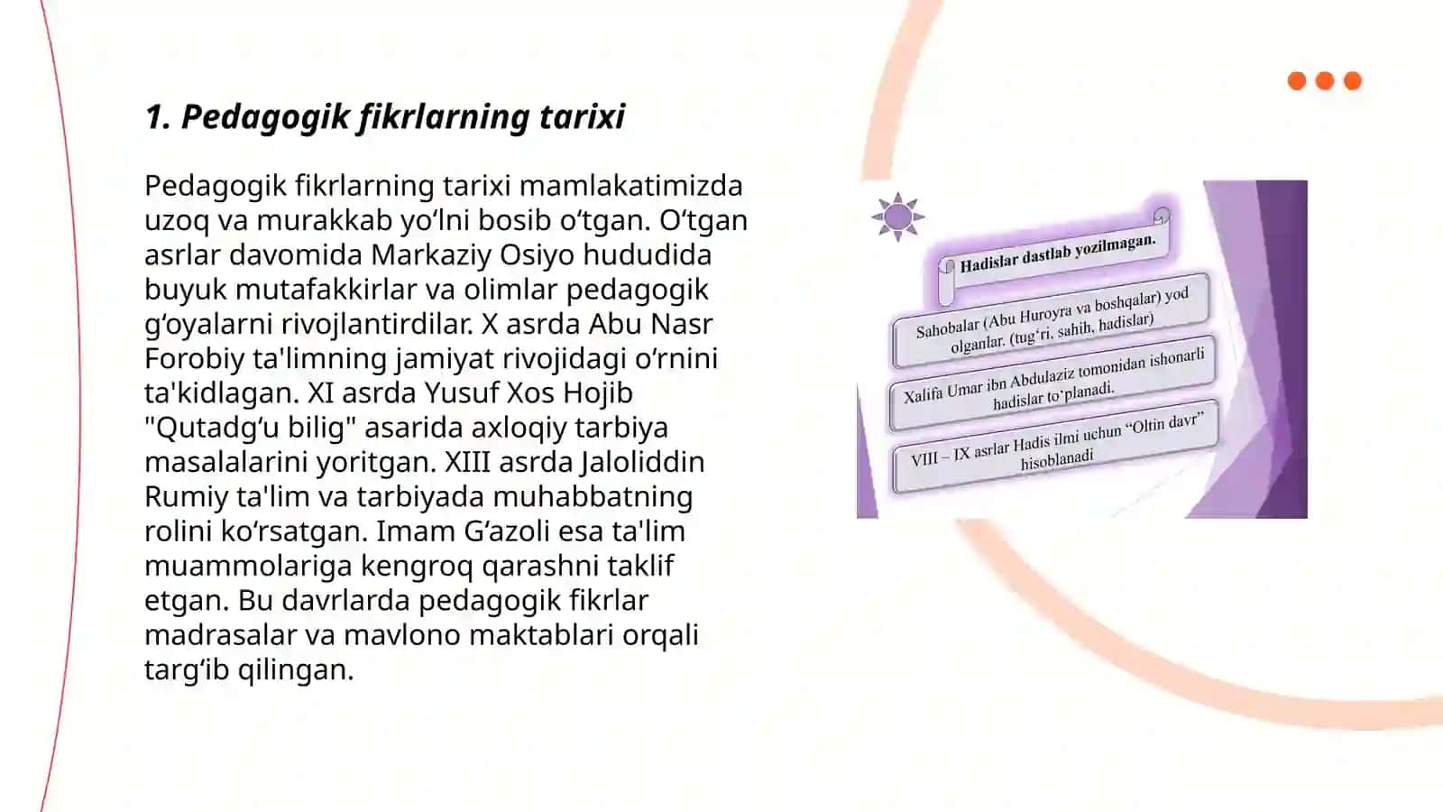 Pedagogik fikrlar taraqqiyoti va tarixiyligi 3