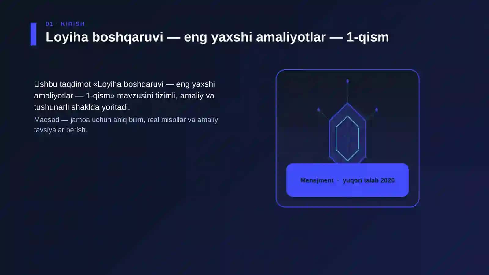 Loyiha boshqaruvi — eng yaxshi amaliyotlar — 1-qism 3