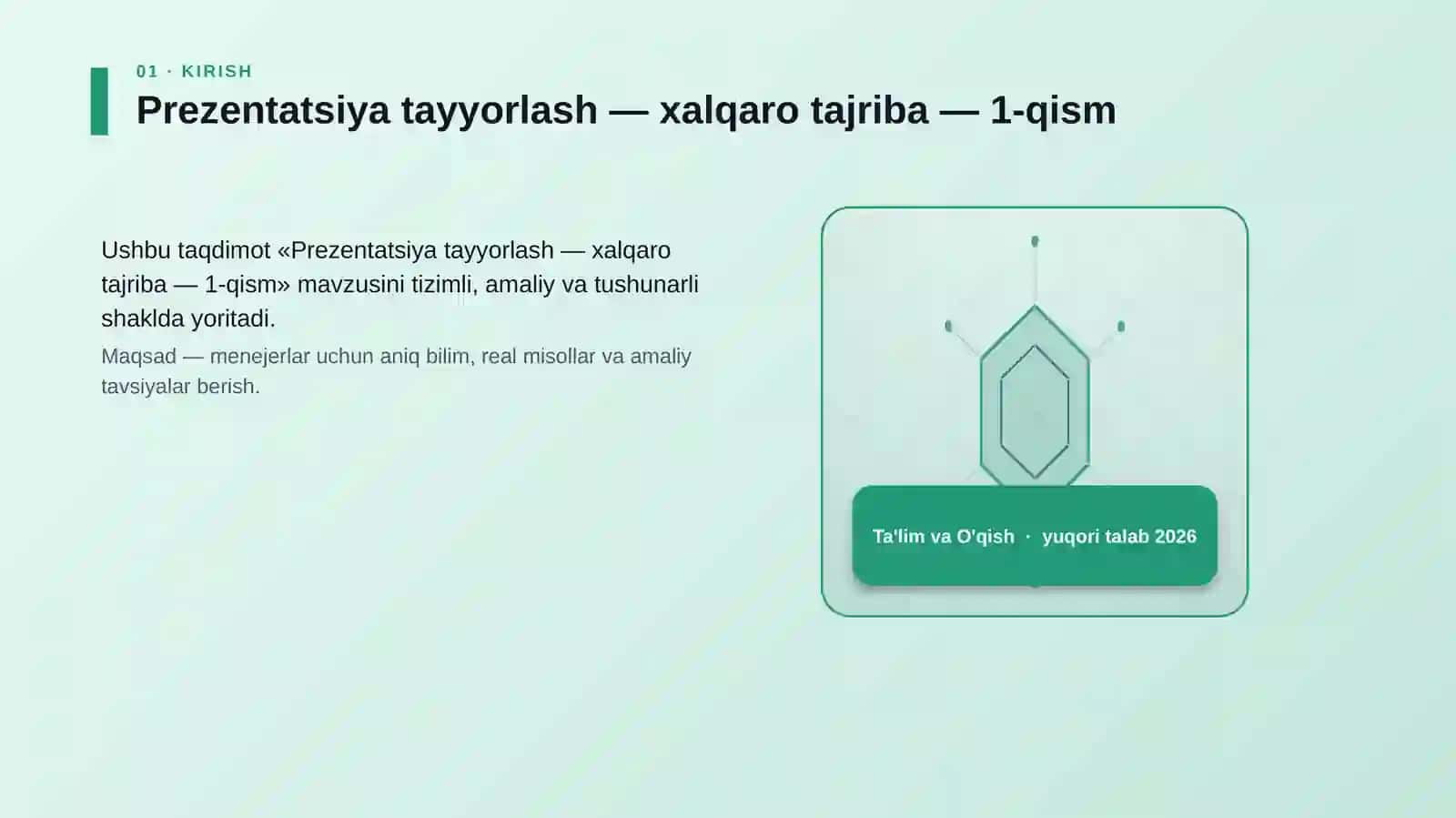 Prezentatsiya tayyorlash — xalqaro tajriba — 1-qism 3