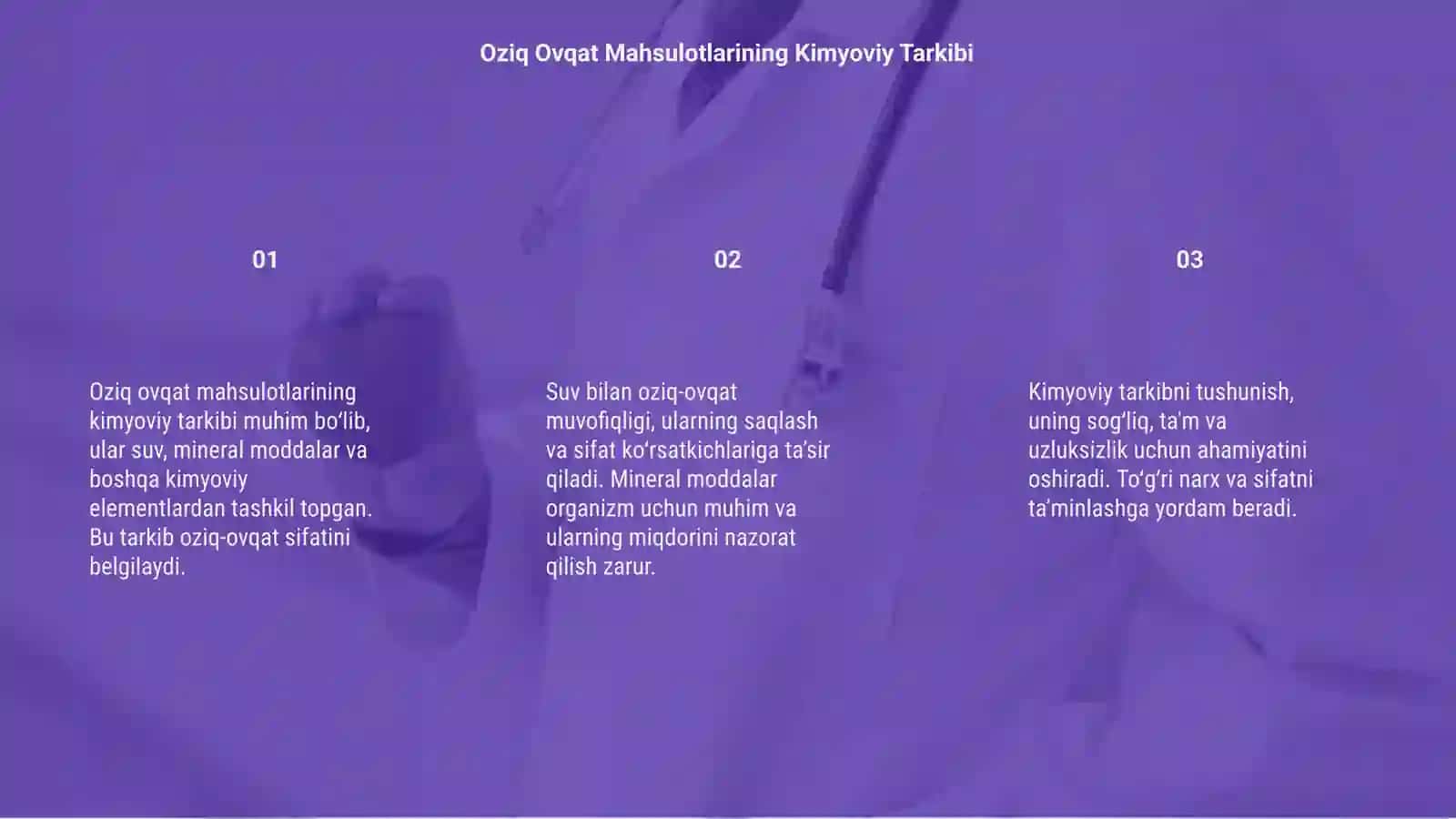 Oziq ovqat mahsulotlarining kimyoviy tarkibi 3