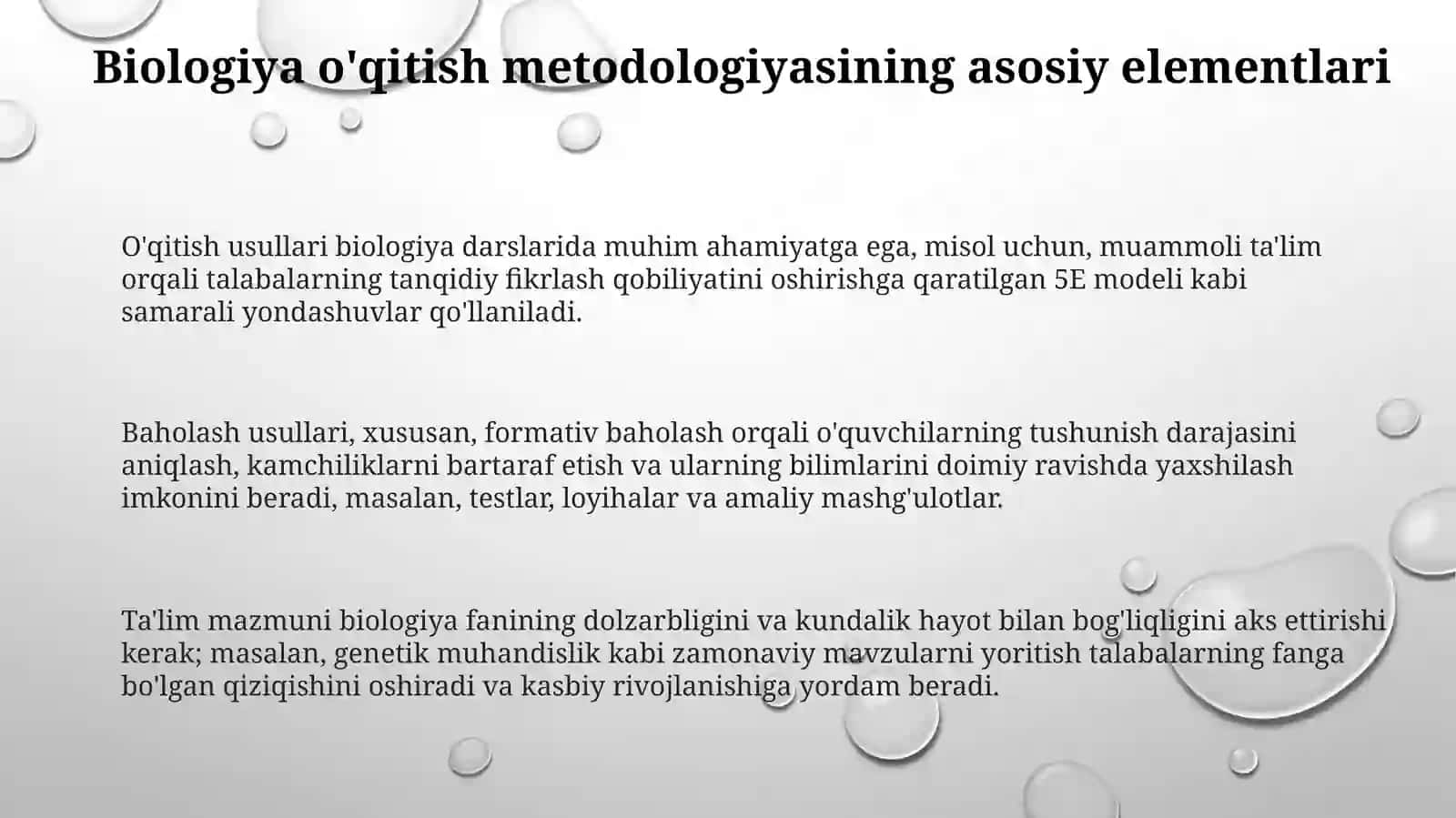 Biologiya  o'qitish  metodikasi 3