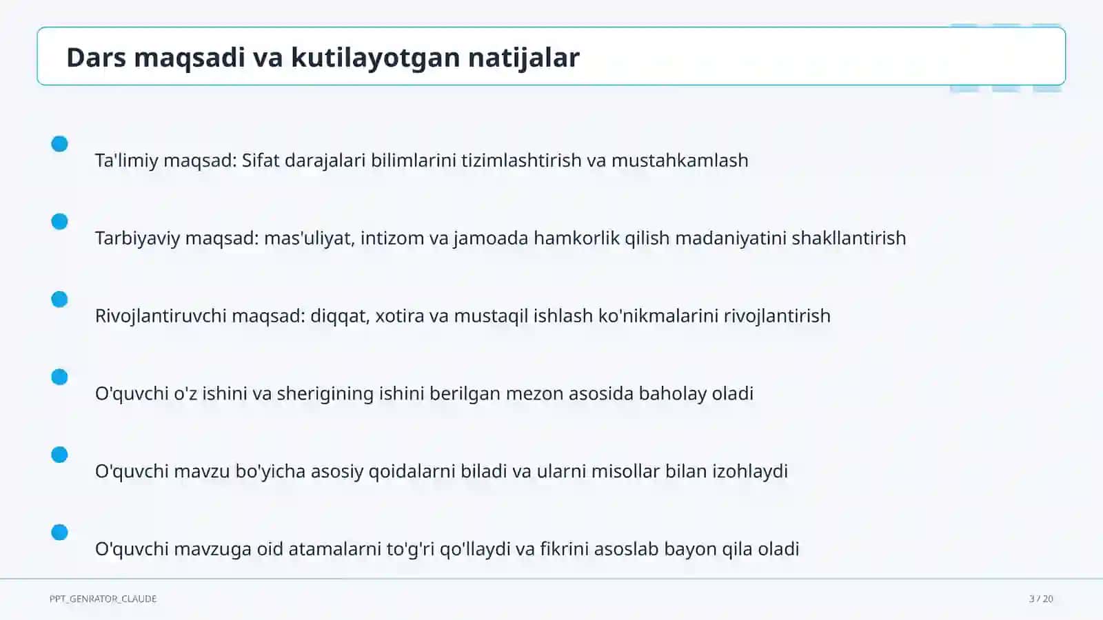 Ona tili (5–11) — metodik birlashma 3