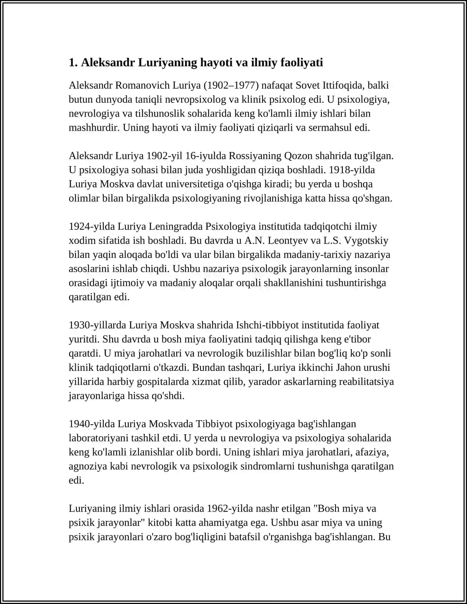 A.R.LURIYA NEYROPSIXOLOGIYA FANINING ASOSCHISI SIFATIDA 3