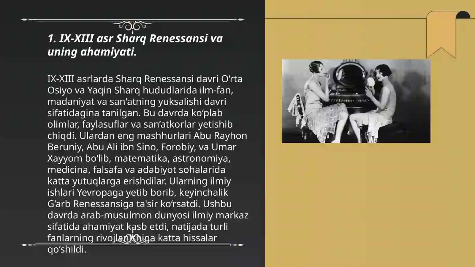 IX-XIII asrlarda mamlakatimiz hududida yuz bergan madaniy uygʻonish (Renesans) 3