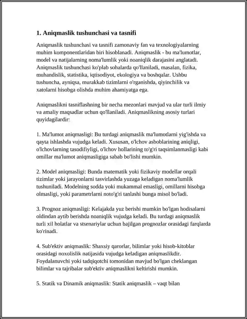 ANIQMASLIK TUSHUNCHASI VA TASNIFI 3