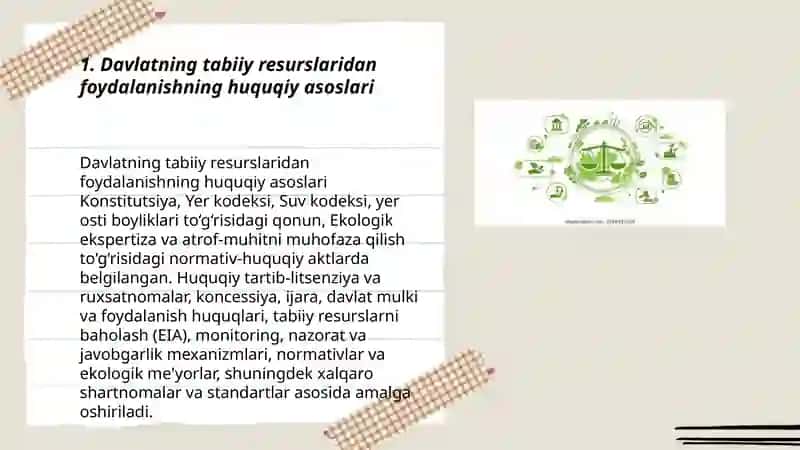 Davlatning tabiiy resurslaridan foydalanish jarayonlarini tartibga solish Hamroyeva Umida 3