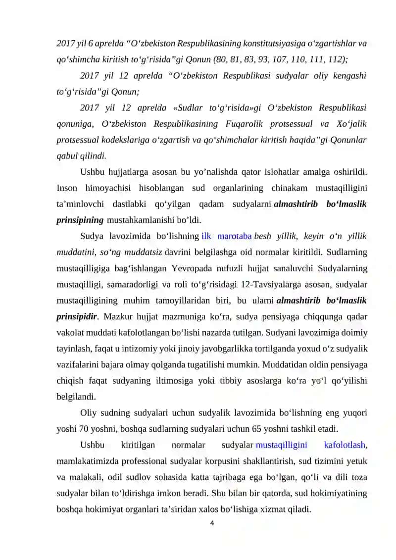 SUD-HUQUQ TIZIMINI YANADA ISLOH QILISH VA QONUN USTUVORLIGINI TA'MINLASH IQTISODIY TARAQQIYOTNING OMILI SIFATIDA 3