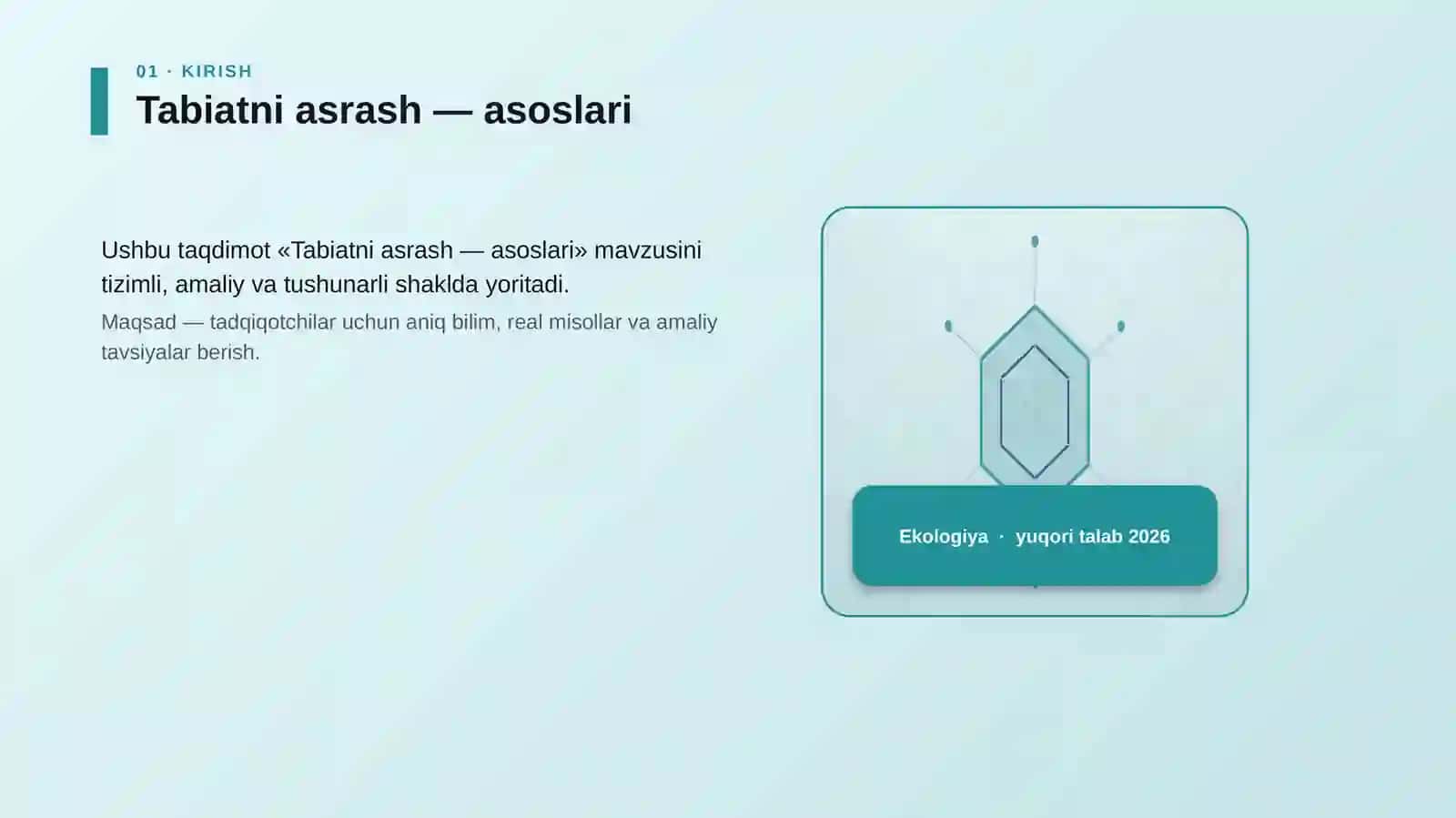 Tabiatni asrash — asoslari 3
