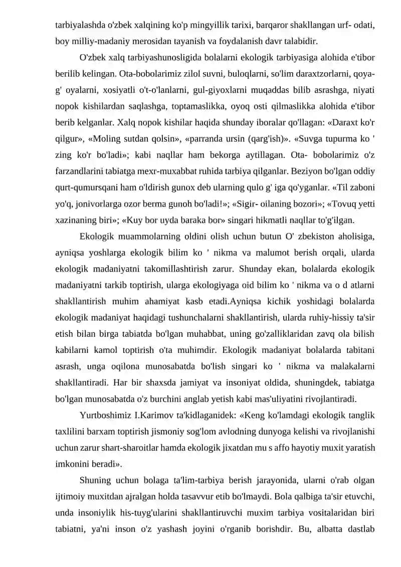 MAKTABGACHA YOSHDAGI BOLALARGA EKALOGIK TARBIYA BERISHDA OILANING ÖRNI 3