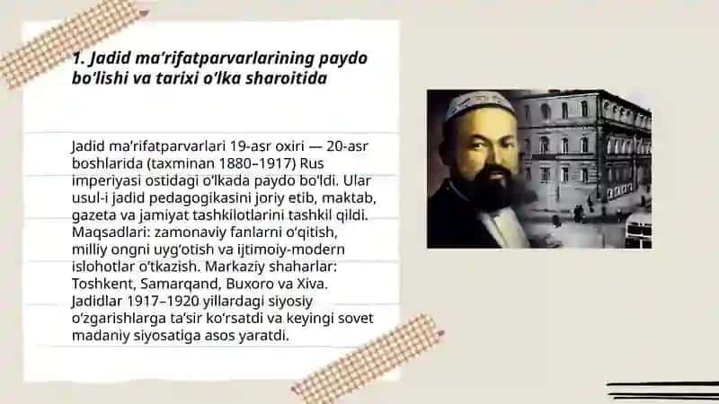 Jadid maʼrifatparvarlarining oʻlka ijtimoiy maʼnaviy hayotida tutgan oʻrni 3