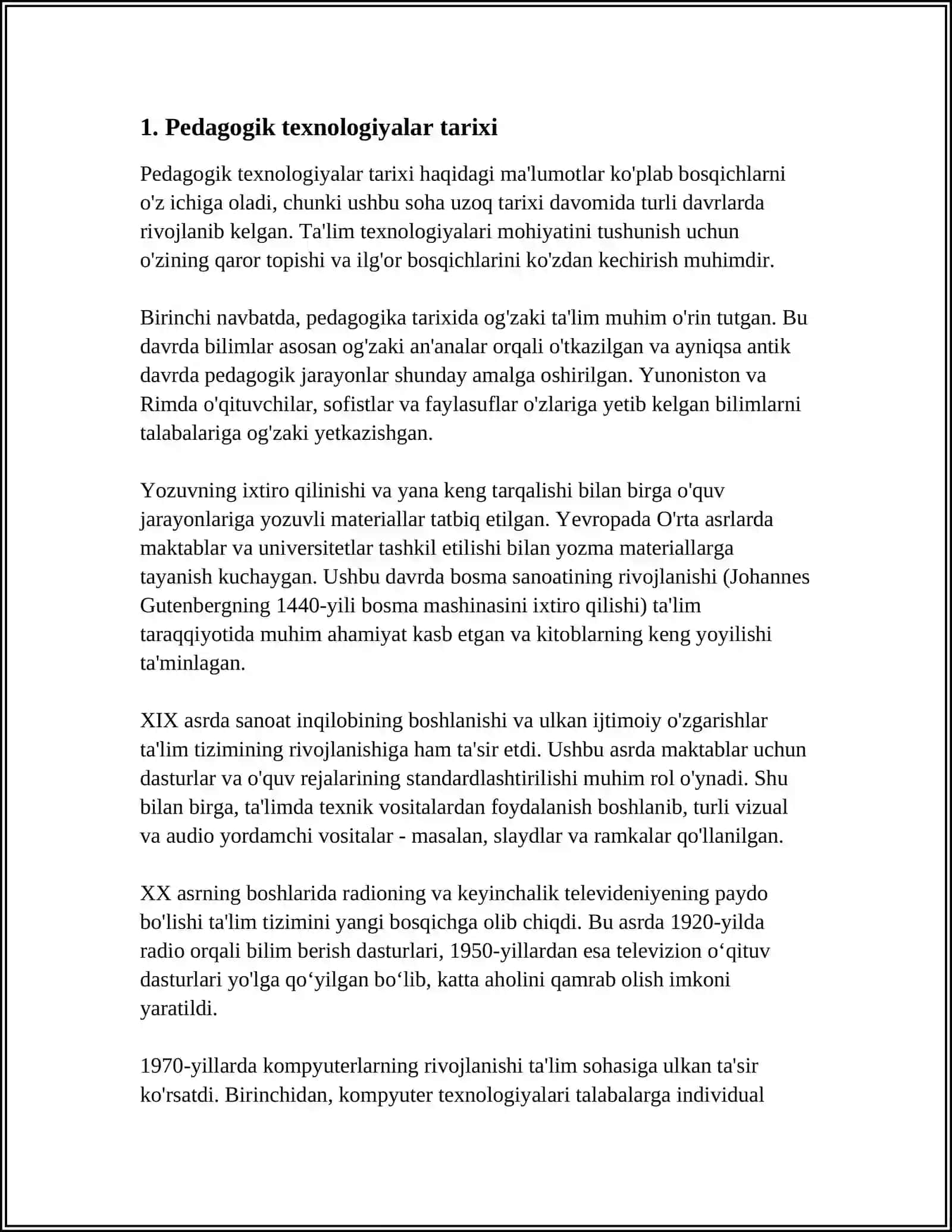 YANGI PEDAGOGIK TEXNOLOGIYALARINI KELIB CHIQISH TARIXI 3