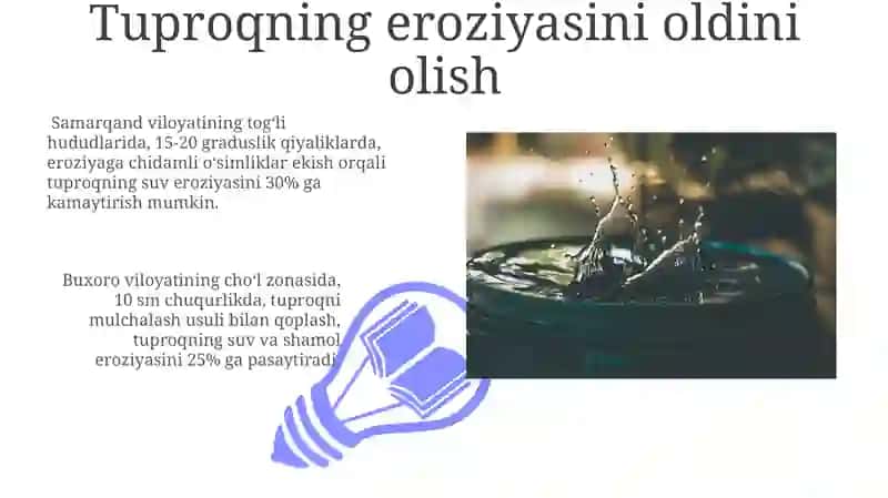 Tuproqning suv va havo rejimlarini yaxshilash boʻyicha ilgʻor fermer xoʻjaliklari tajribalari 3