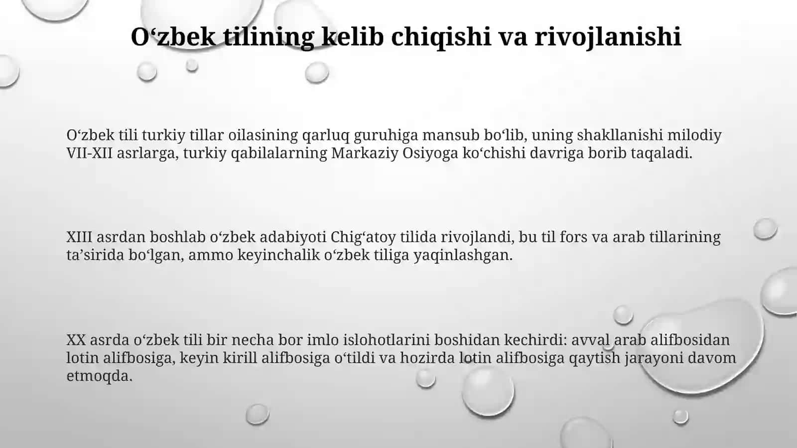 Õzbek tilini õrganishning tarixi va bosqichlari 3