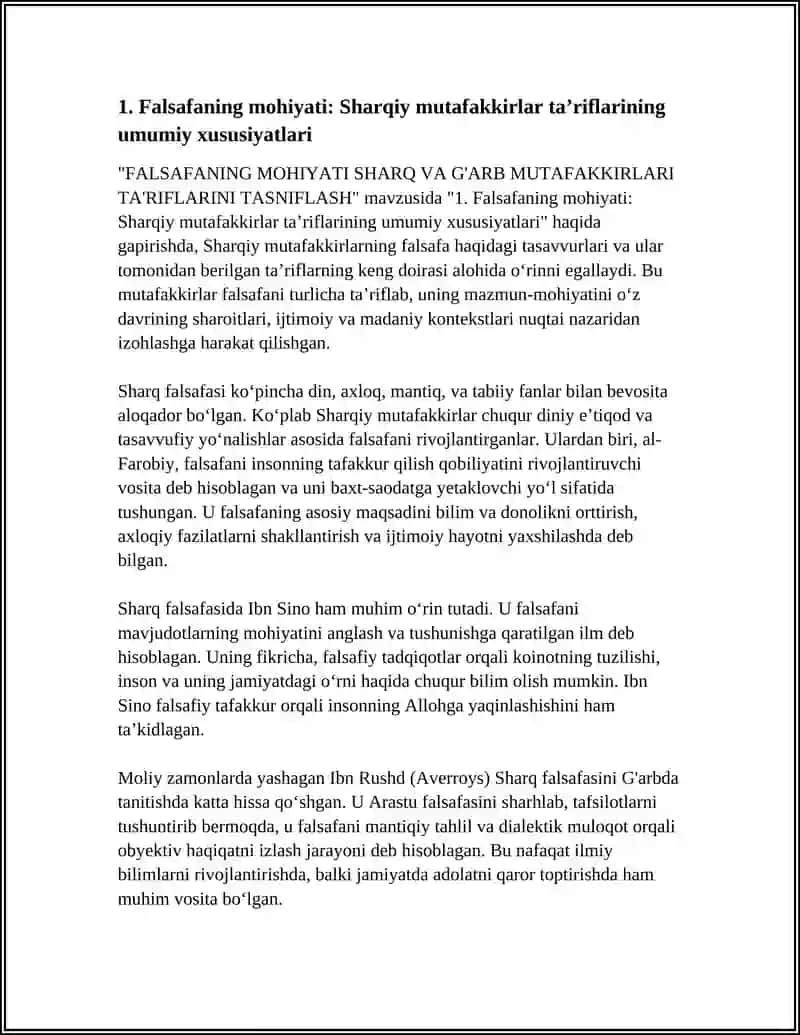 FALSAFANING MOHIYATI SHARQ VA G'ARB MUTAFAKKIRLARI TA'RIFLARINI TASNIFLASH 3