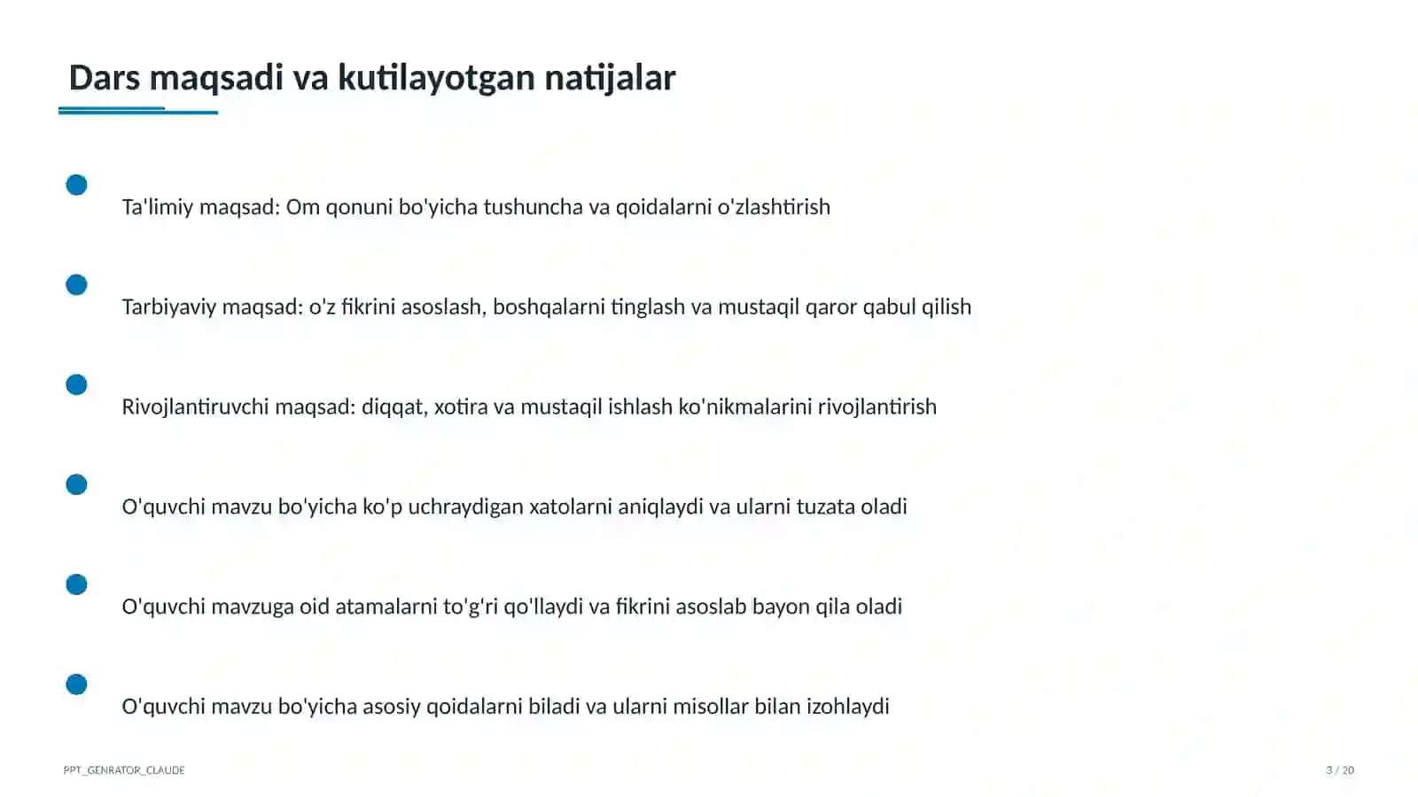 Om qonuni (8-sinf) 3