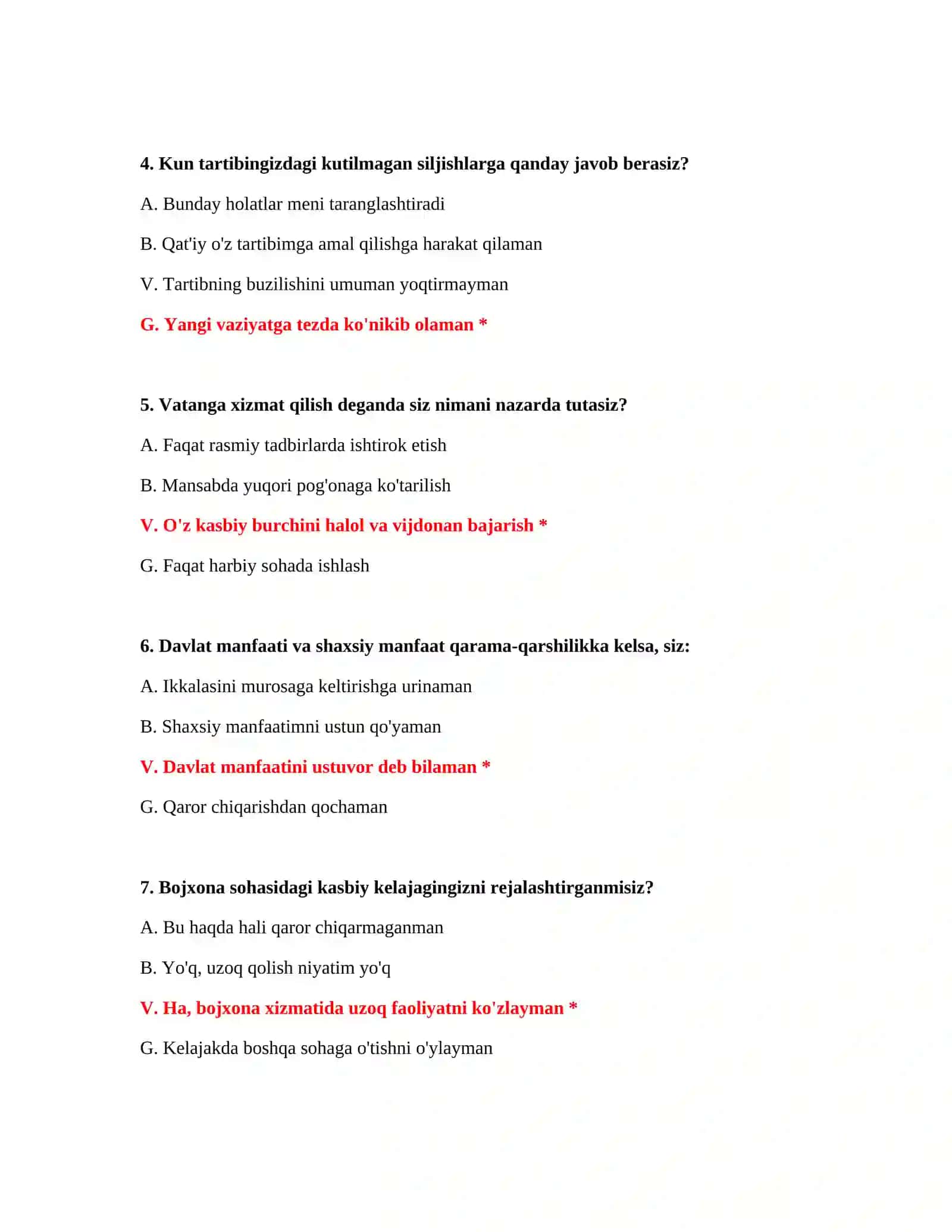 Bojxona ishiga kirish tayyorlov savollari 3