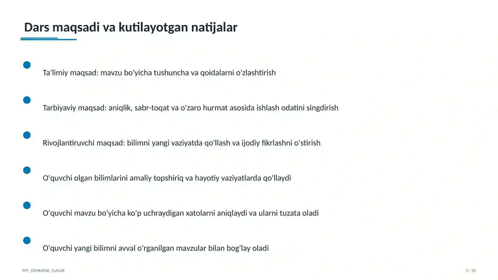 Comparative and superlative adjectives (6-sinf) 3