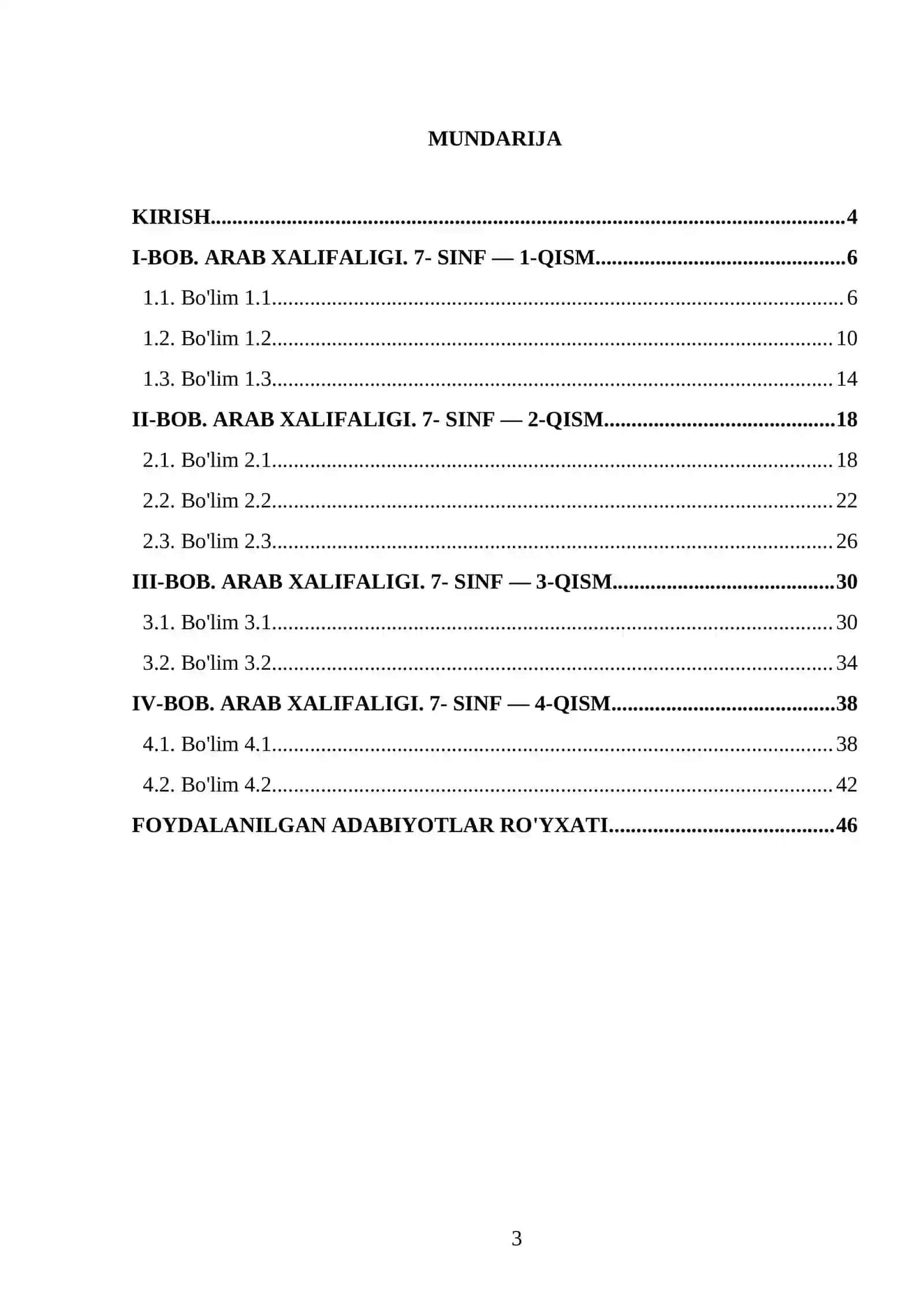 ARAB XALIFALIGI. 7- SINF 3