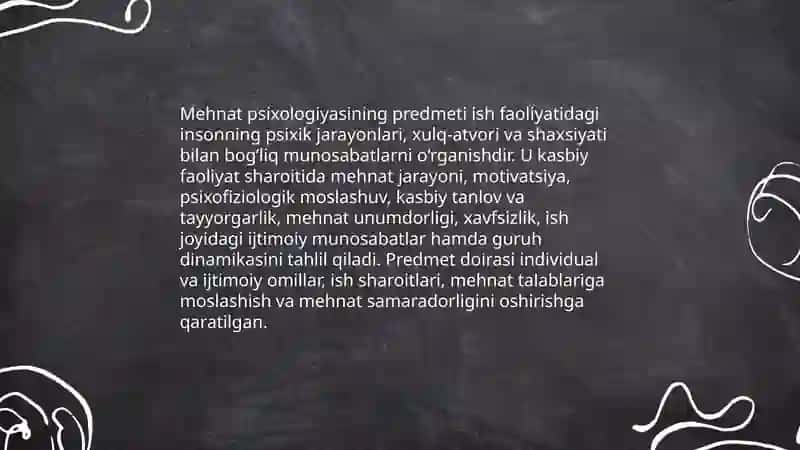 Mehnat psixologiyasining predmeti, maqsadi va vazifalari 3