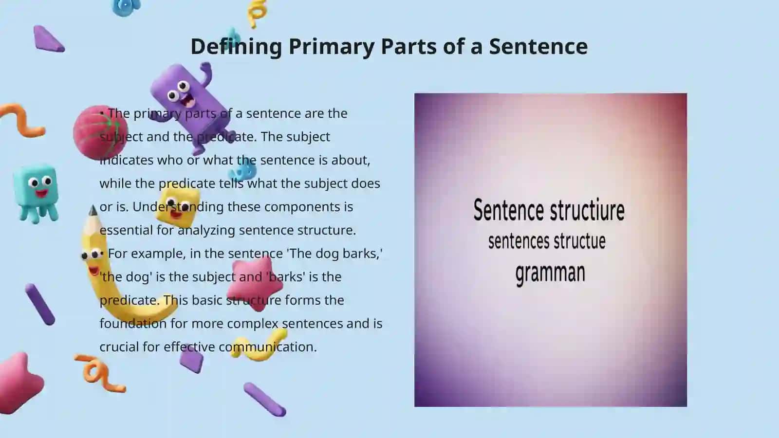 Primary and secondary parts of the sentence 3