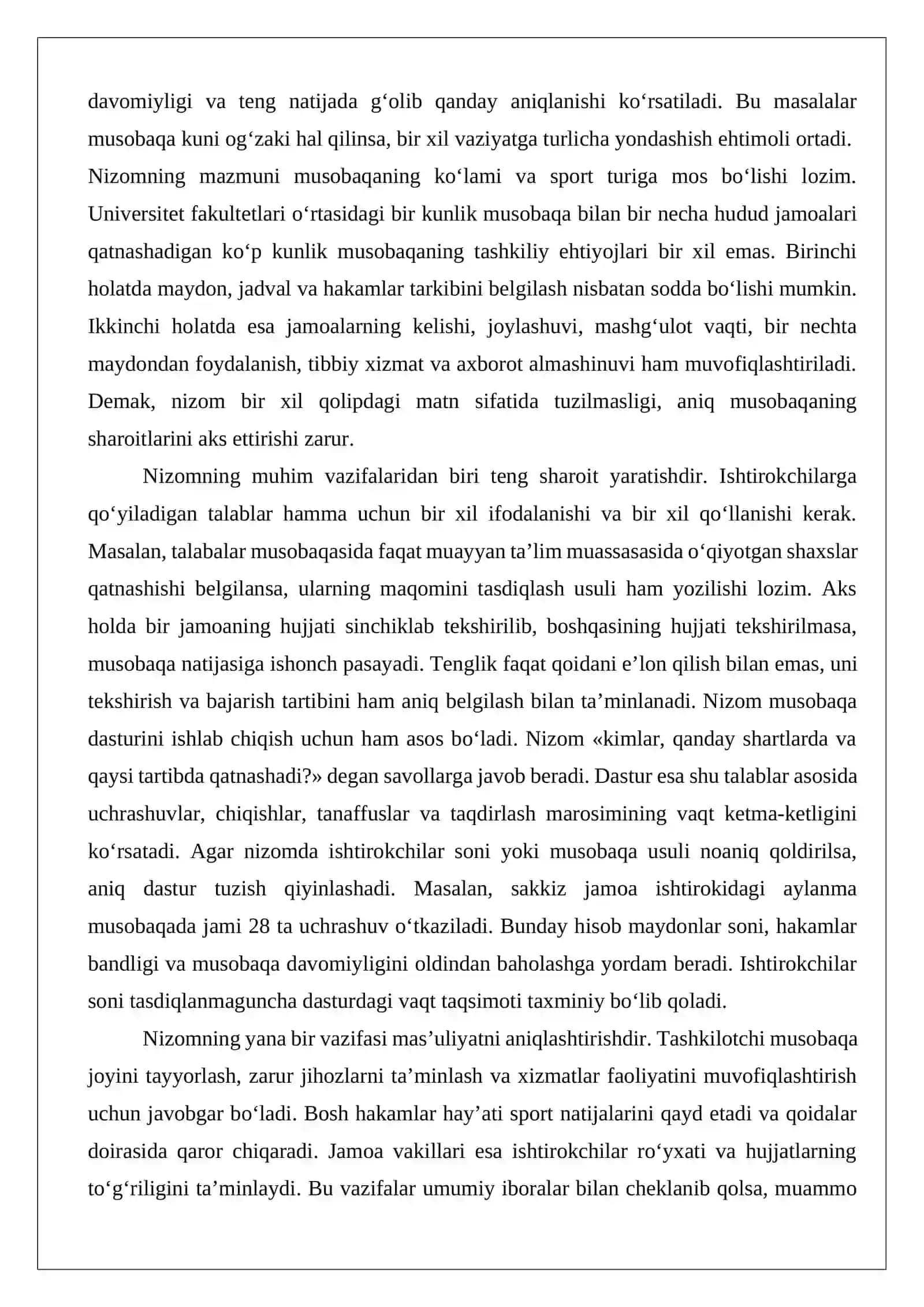 Sport musobaqalarida nizom tuzish va musobaqa dasturini ishlab chiqish 3