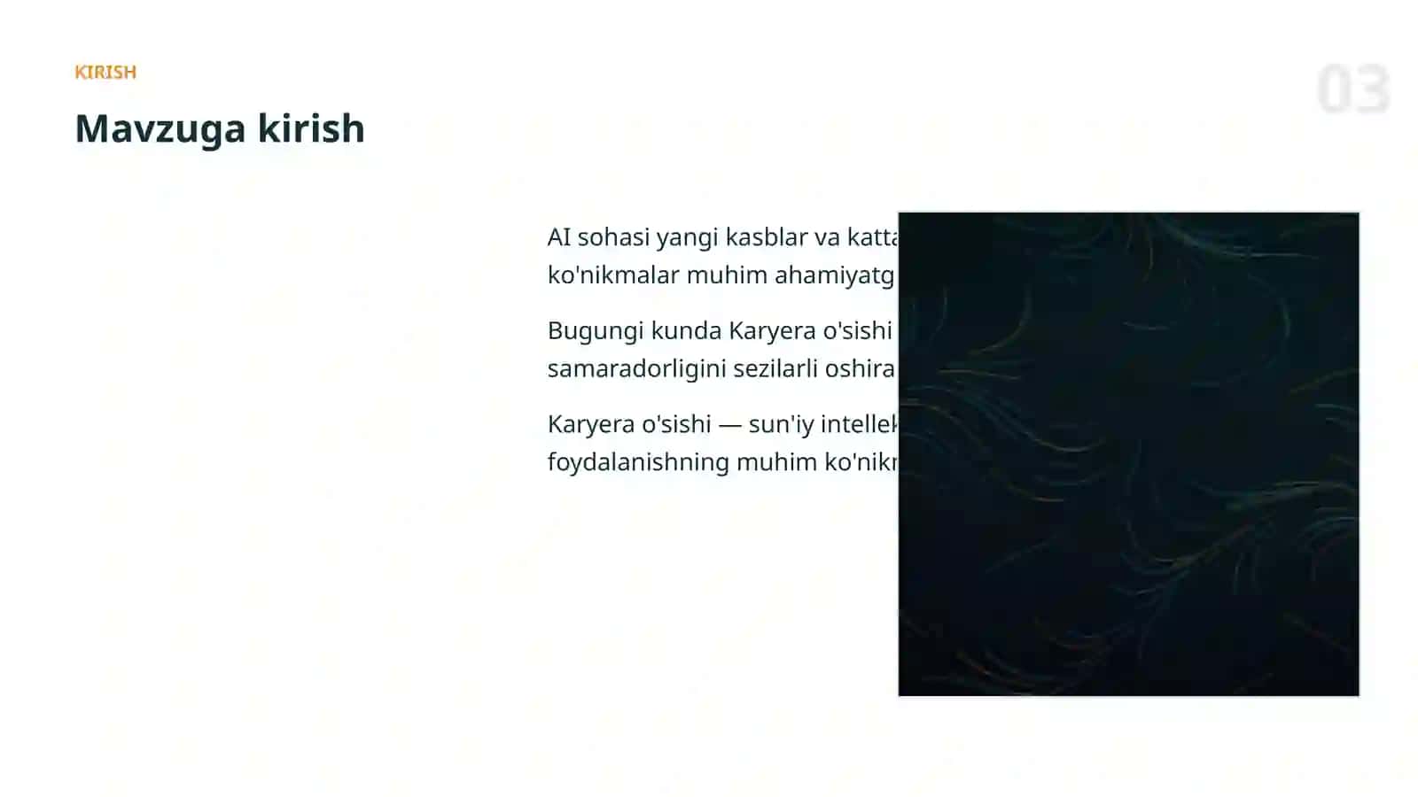 AI KASBLARI VA KO'NIKMALAR 3