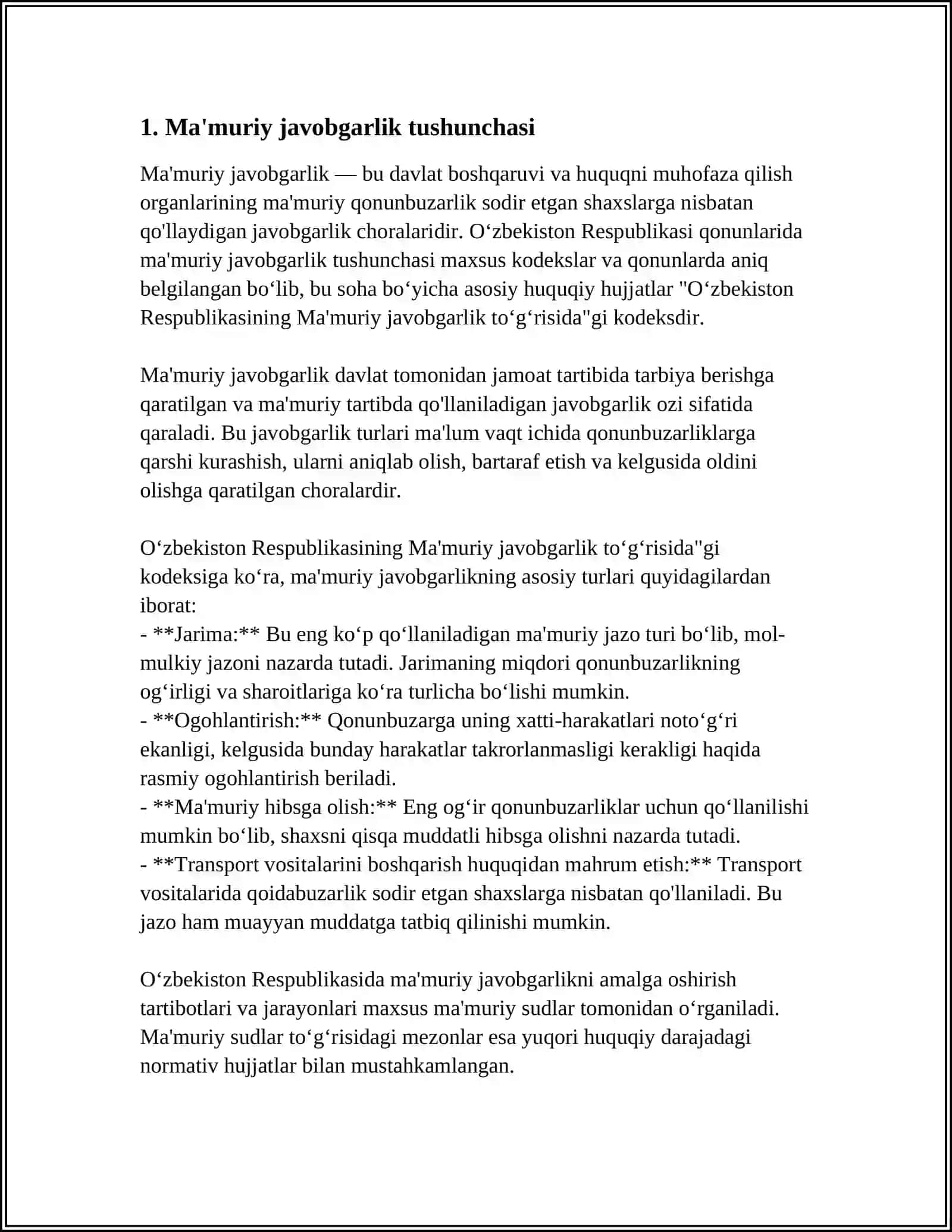 Ma'muriy javobgarlik tushunchasi 3