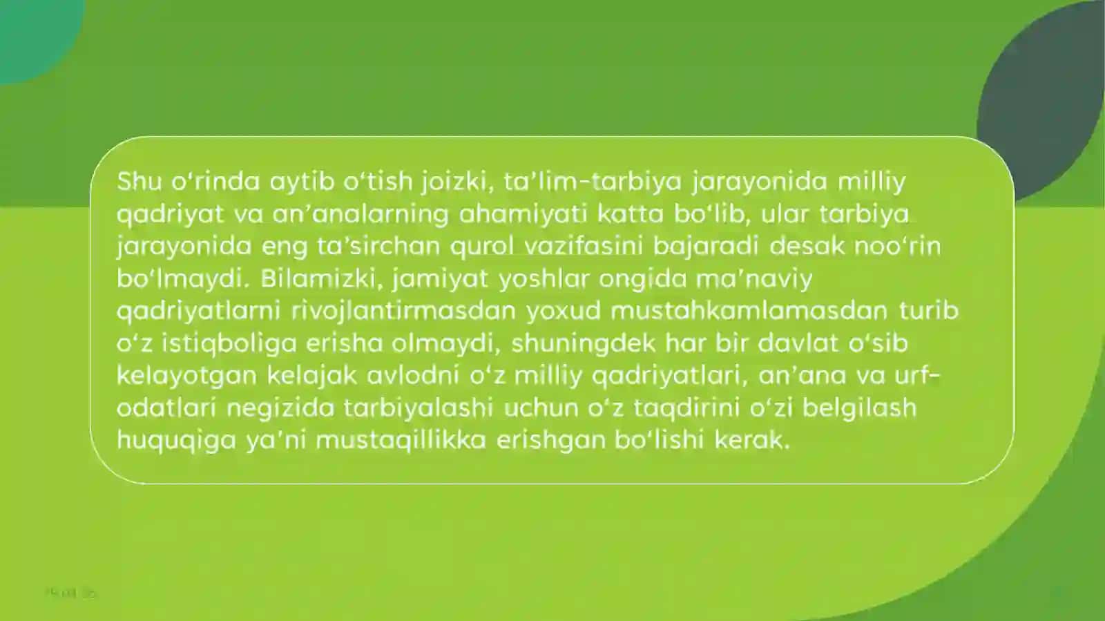 Boshlangʻich taʼlimda tarbiya fanidan tayyorlagan mustaqil ishi 3