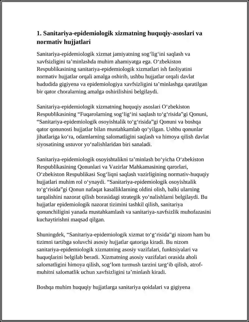 SANITARIYA VA EPIDEMIOLOGIYA XIZMATINI TASHKIL QILISH 3