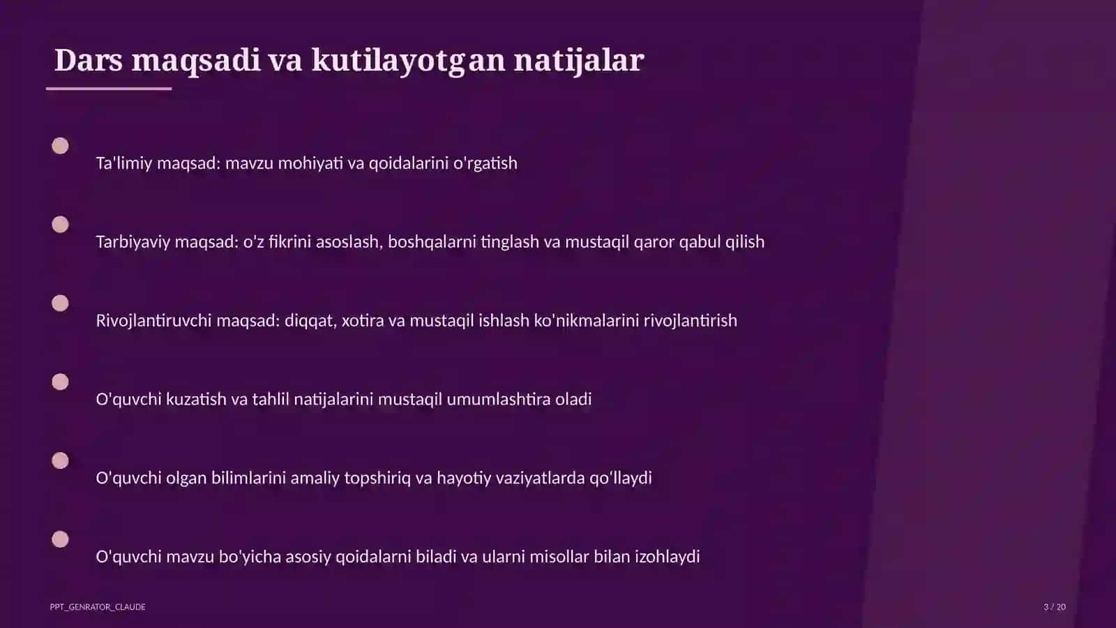 Rasmiy hujjatlar tili: ariza, tavsifnoma, rezyume (11-sinf) 3