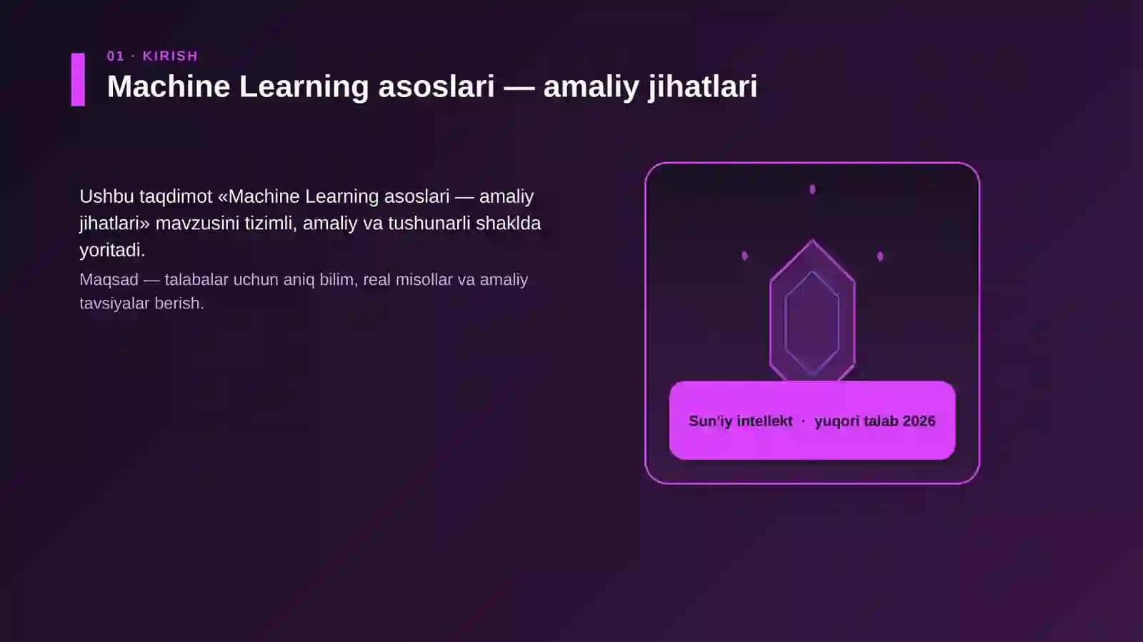 Machine Learning asoslari — amaliy jihatlari 3