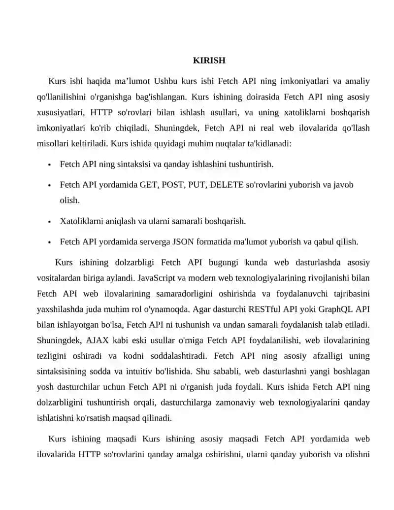 Fetch API bilan ishlash 3